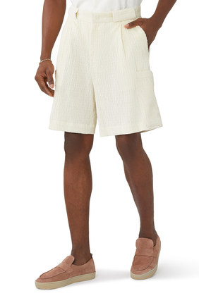 Velvet Seersucker Bermuda Shorts
